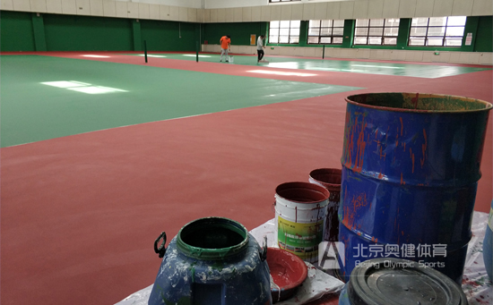 塑膠網球場翻新施工圖